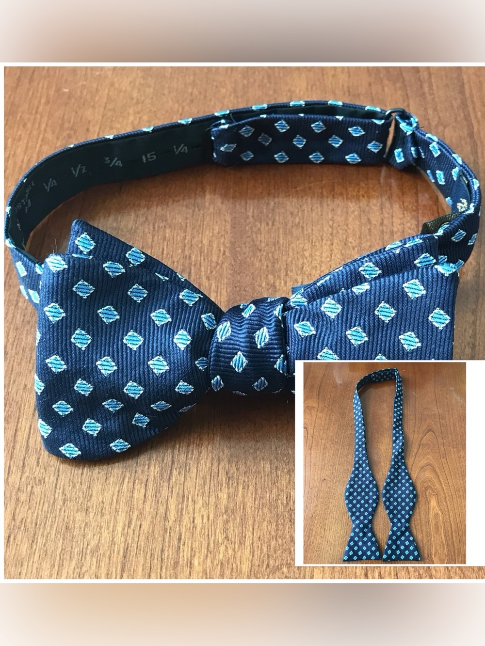 BROOKS BROTHERS Blue Ditsy Print Bow Tie